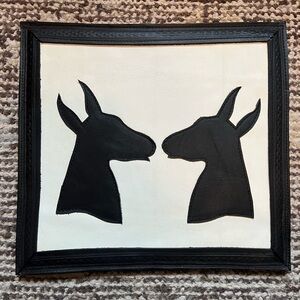 Vintage Long Hollow Leather Art Wall Hanging Picture Handmade